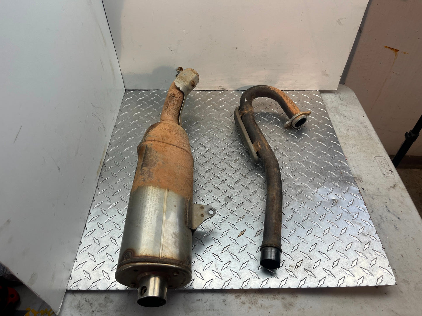 OEM HONDA CRF 250X STOCK EXHAUST PART# 18320-KSC-000 & 18310-KSC-010